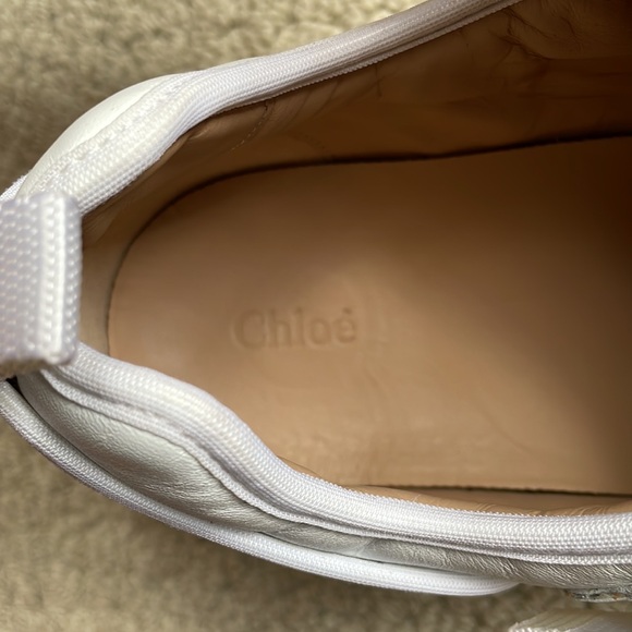 Chloe Sonnie Leather White Sneakers - Picture 11 of 16